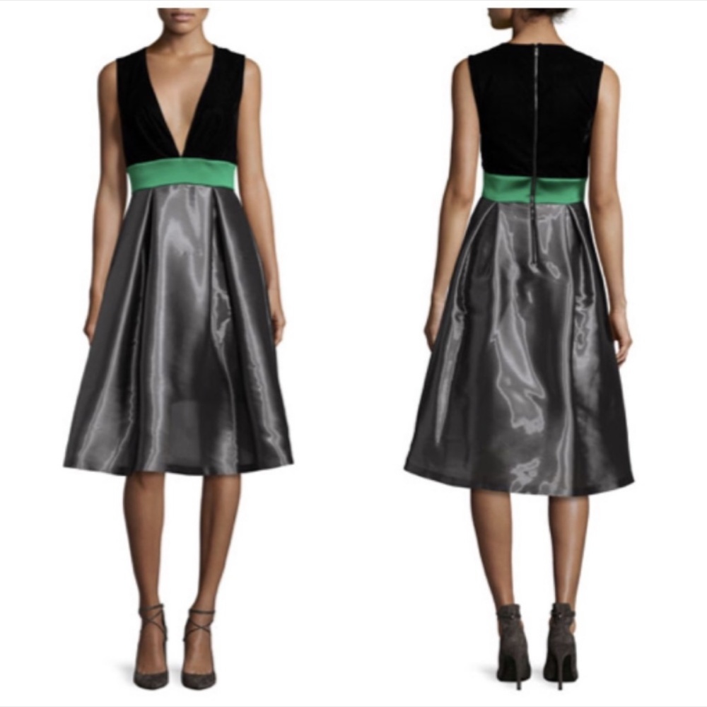 Sachin & Babi Noir black, grey, green dress size 8